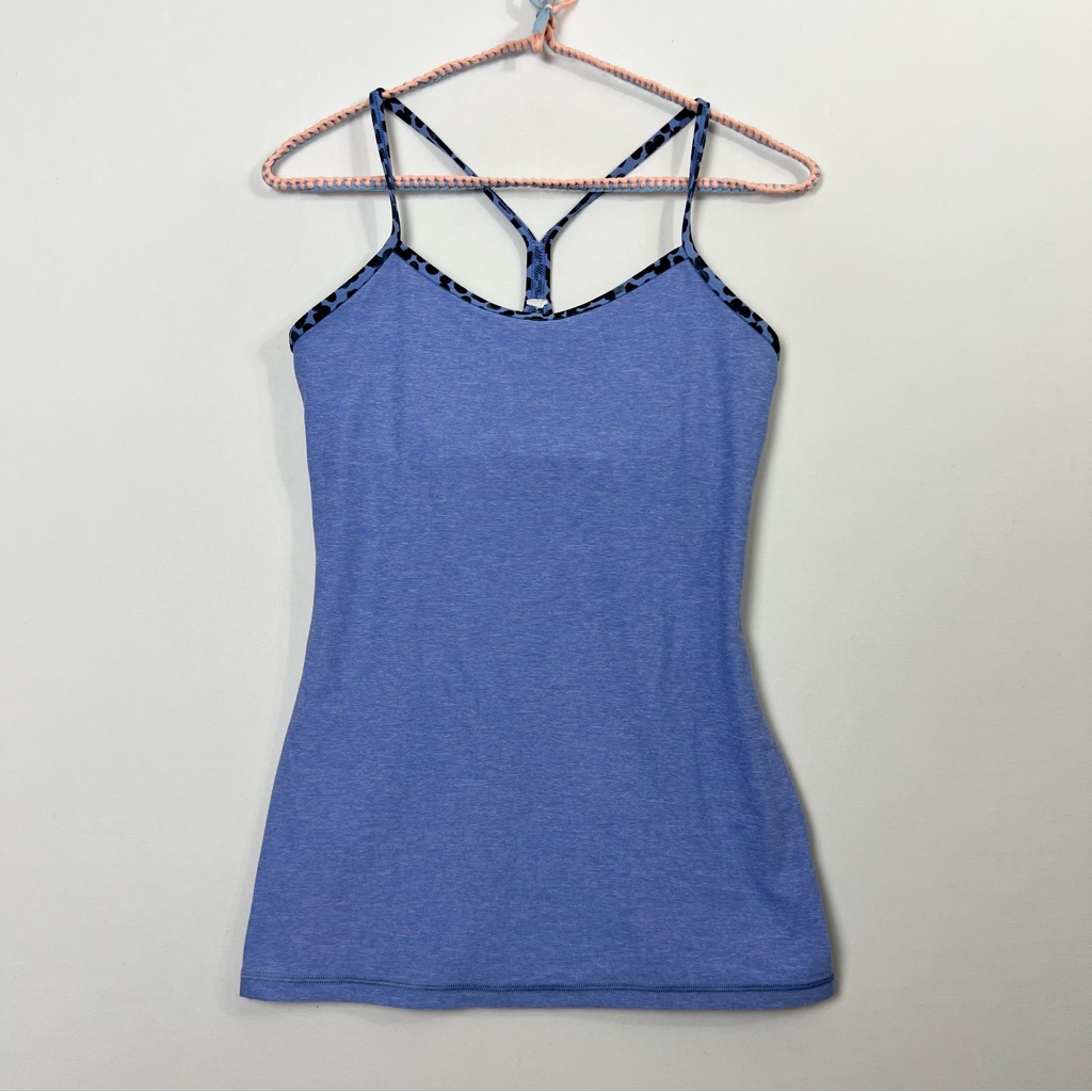 Lululemon Power Y Tank Luon Heathered Lullaby Women’s 6 Yoga Gym Athleisure